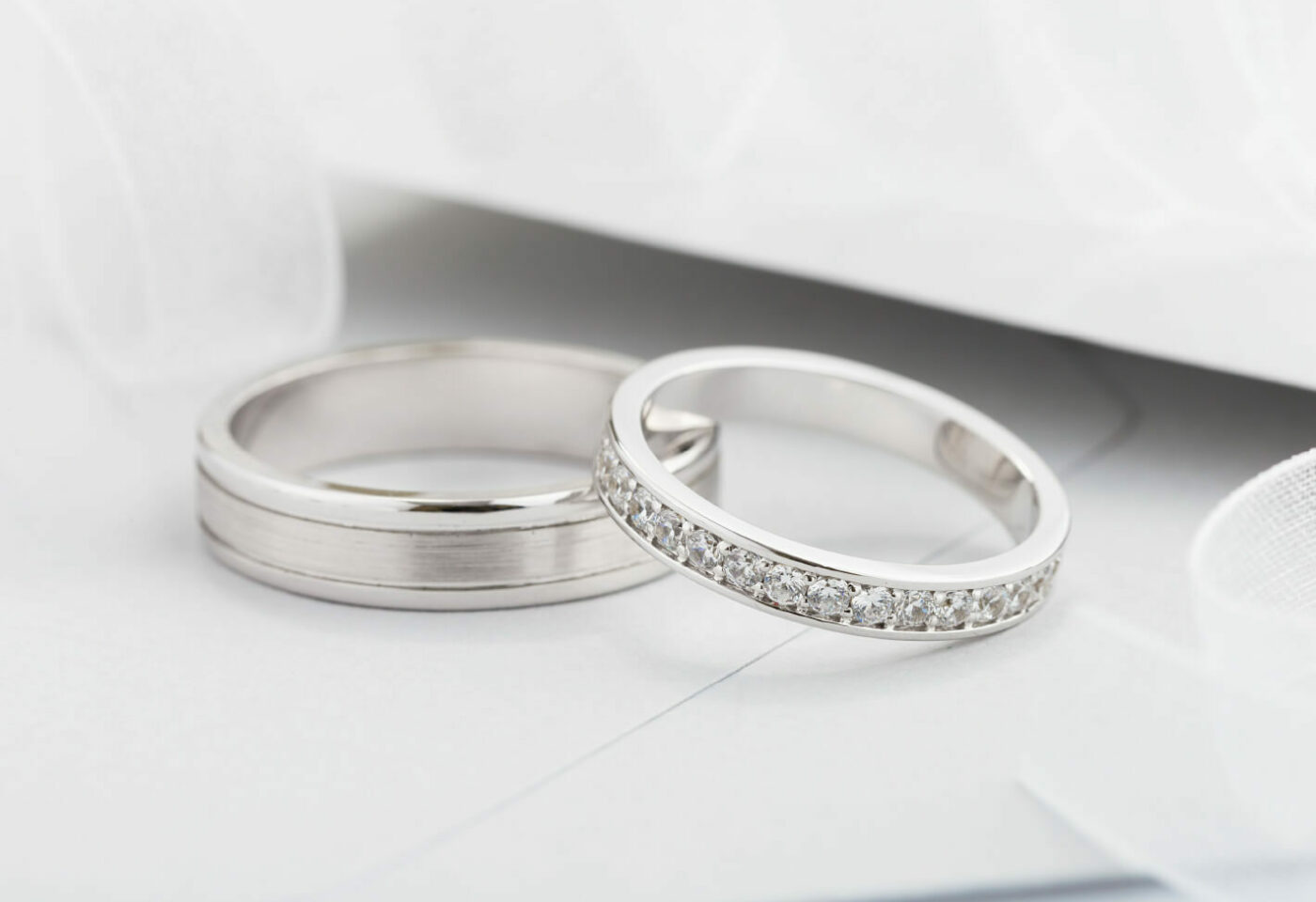 Diamond set wedding bands